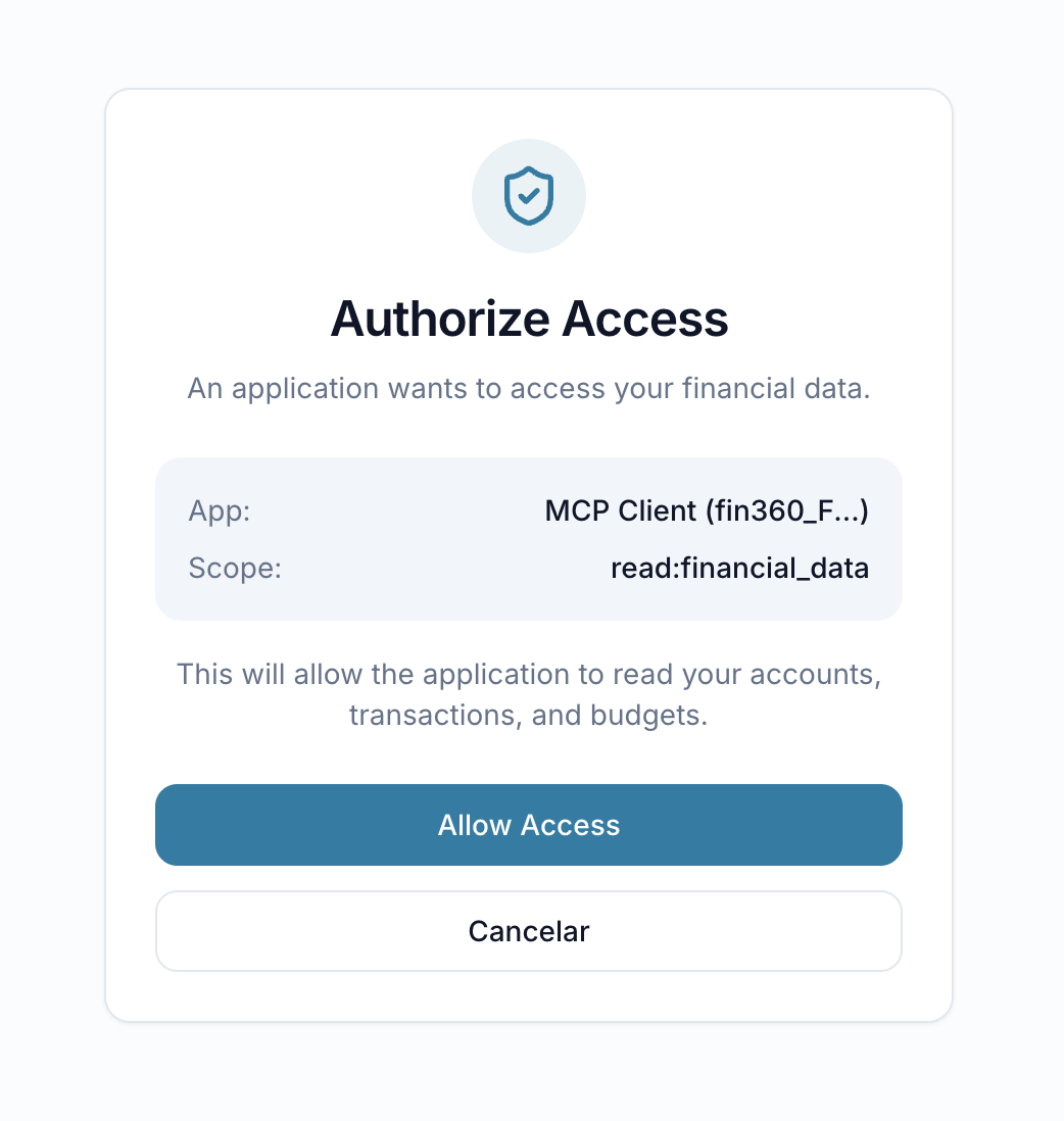 Tela de Autorização